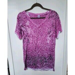 Sheer Pink White Y2K Swirl Tee Shirt XL Grunge McBling Tattoo Inspired